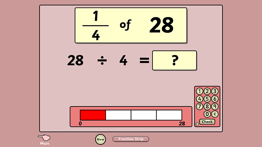 Find unit fractions of numbers using an interactive teaching tool